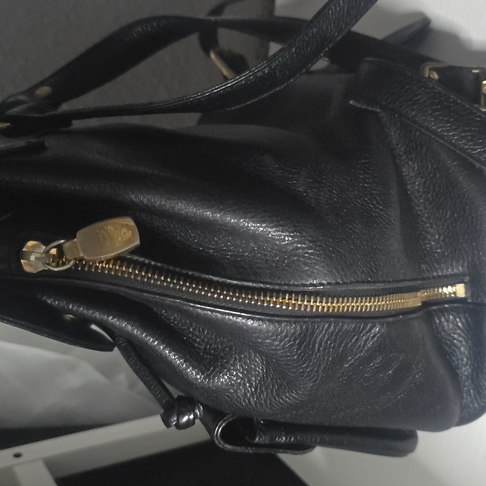 MCM Black Leather Logo Studded Backpack with Gold Hardware comes with COA - Picture 13 of 16